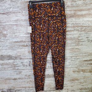 Laundry By Shelli Segal Purple Yellow Floral Side Pocket Sport Legging